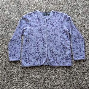 ****NOT FOR SALE***** Vintage 100% Wool Cardigan Sweater Floral Vine Size Medium